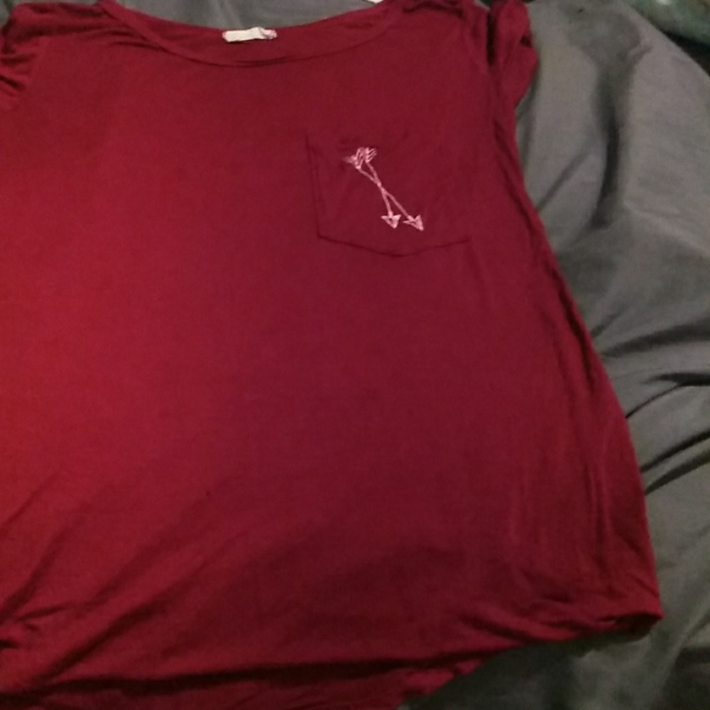 Maroon blouse with arrows